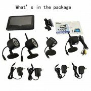 Wireless Digital Home 4ch DVR Day and Night Vision Infrared Security Camera System with 7″ TFT LCD and 4 Digital Cameras Support Motion Detecting and One-way intercom REC(do not need network connection) for Baby and Outdoor indoor Security Surveillance
