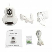 Annke® SPI Wireless 720P HD Wi-Fi IP Camera QR Code Scan Smartphone Easy Setup Home Remote Monitoring System with Two-way Talk 30ft Night Vision APP Smooth P/T Control