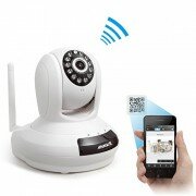 Annke® SPI Wireless 720P HD Wi-Fi IP Camera QR Code Scan Smartphone Easy Setup Home Remote Monitoring System with Two-way Talk 30ft Night Vision APP Smooth P/T Control