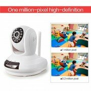 Annke® SPI Wireless 720P HD Wi-Fi IP Camera QR Code Scan Smartphone Easy Setup Home Remote Monitoring System with Two-way Talk 30ft Night Vision APP Smooth P/T Control